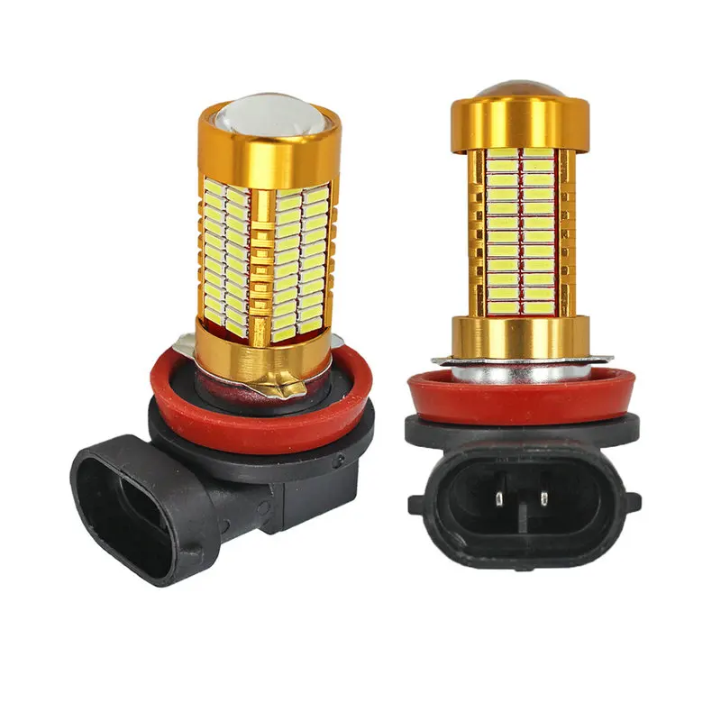 2 шт. 4014 H8 H11 106smd Автомобильные фары высокой мощности передний противотуманный светильник DC 12 В 35 Вт лампы белый светильник Автомобильные светодиодные противотуманные фары