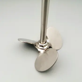 

1set, Blade push up the material,Lab stainless steel Rotating DIA40mm to 120mm three blade propelle with agitating stirring rod