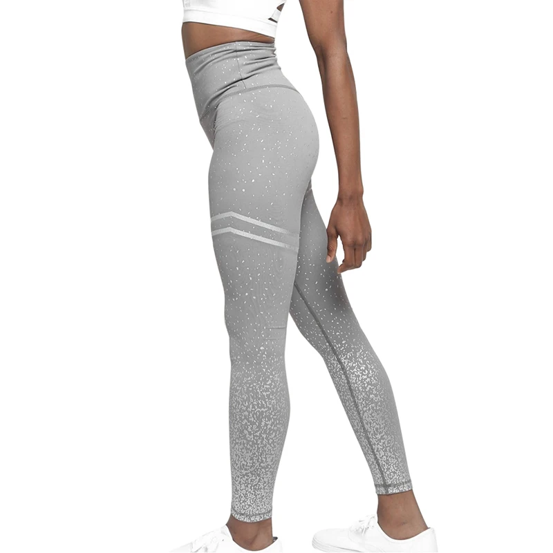 HEFLASHOR, женские сексуальные узкие леггинсы для фитнеса, женские леггинсы для тренировок размера плюс, высокая талия, спортивные штаны для бега, градиентные брюки - Цвет: gray A