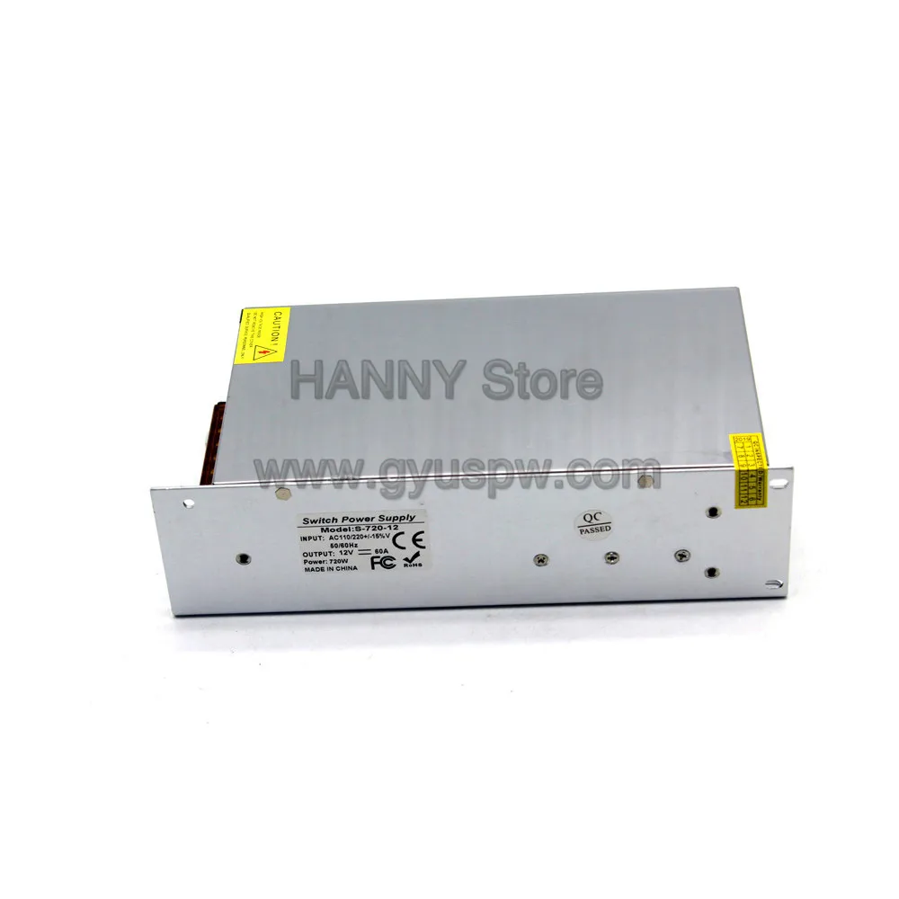 Блок питания DC12V 60A 720 Вт Светодиодный драйвер AC110V 220V до 12 вольтовый блок питания трансформатор света для светодиодной ленты освещения CCTV