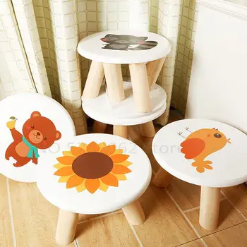 

Small Stool Home Solid Wood Change Shoes Stool Fashion Wooden Stool Adult Children Chair Creative Small Bench Living Room