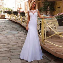 Великолепное жемчужное декольте 2 в 1 свадебное платье русалки с кружевной аппликацией свадебное платье со съемным шлейфом vestidos boda