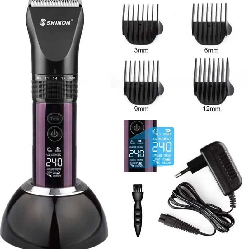 2020 Hair Clipper Professional LCD Display Hair Trimmer Men Electric Beard Trimmer With Charging StationCeramic Blade2200Mah