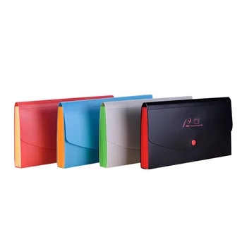 

12 Grids Expanding File Folder Organiser Portable Plastic Documents Accordion Button Closure Business Document Folder Storage Ba
