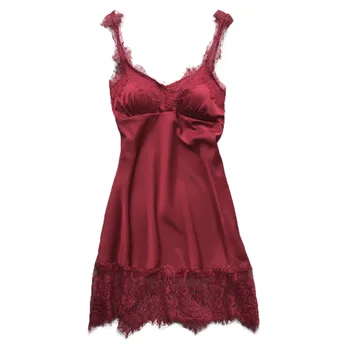 

New Women Lingerie Dress Sexy Night Dress Women Lace Teddy Lingerie Sexy Deep V Neck Strap Nightdress Underwear Pijama Mujer