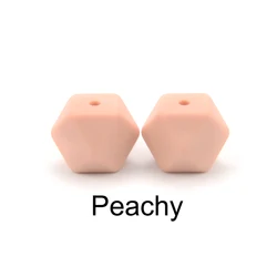 LOFCA Premium Silicone Beads - Hexagon Design for Jewelry Crafting and Accessories, 10PCS (Peachy)