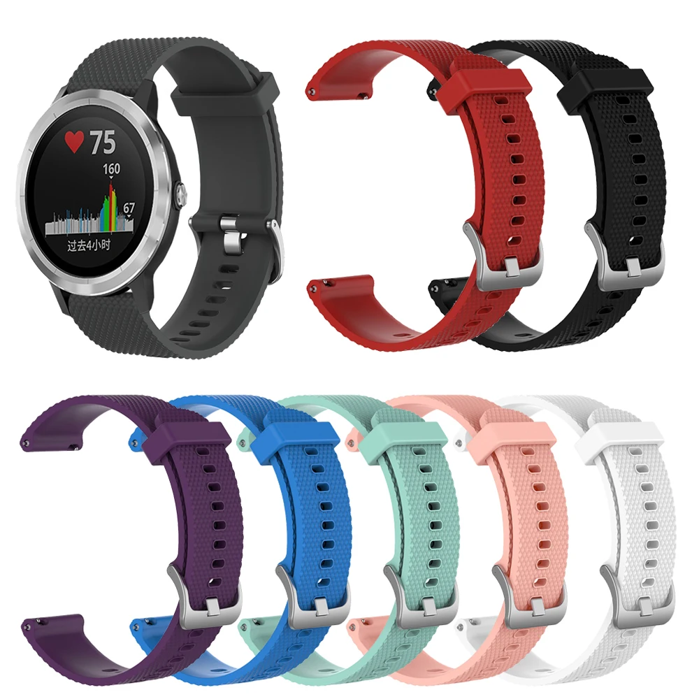 

20mm Texture Silicone Band for Garmin vivoactive 3 trainer MUSIC/vivomove HR Strap for Forerunner 645 MUSIC/245/245M Wristband