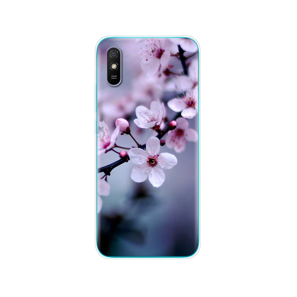 For xiaomi redmi 9A back Case Silicon Back Cover Phone Cases For redmi 9A Soft Case 6.53 inch funds etui bumper coque Cat Flower best phone cases for xiaomi Cases For Xiaomi