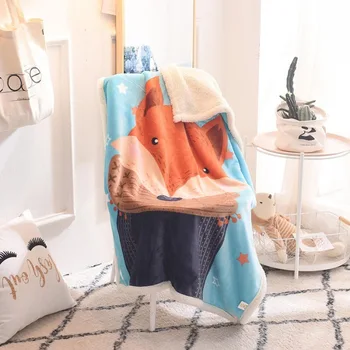 

Cartoons Pattern Baby Blanket Coral Fleece Infant Swaddle Fleece Thicken Double Layer Bedding Blankets Super Soft