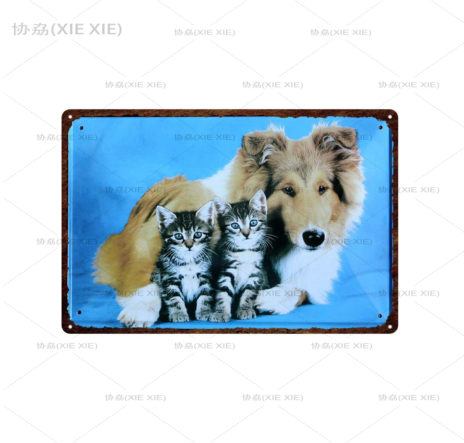 Xiexie ペット犬金属スズ記号猿動物ヴィンテージ壁アート絵画プラークペットショップ鉄のポスターホームカスタム装飾 Plaques Signs Aliexpress