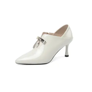 

2020 New Women Basic Pumps Genuine Leather Party Wedding High Heels Shoes Spring Autumn Elegant Shoes Woman Classic Pumps