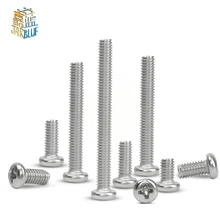 100Pcs pcs M1 M1.2 50 M1.4 M1.6 M2 M2.5 M3 M4 DIN7985 GB818 304 Em Aço Inoxidável Parafusos Cruz Recesso Pan Cabeça Phillips Parafusos