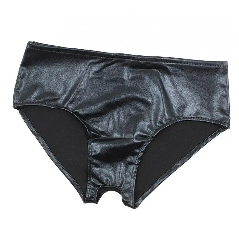 Women Open crotch underwear Leather Open Crotch Briefs  Panties Thong Knickers Lingerie for sex 