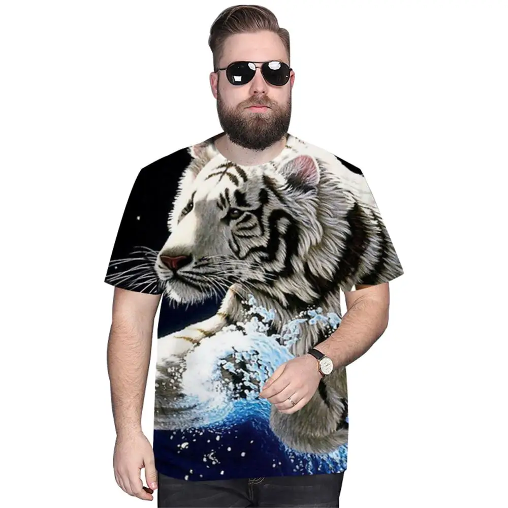 T-shirt Summer 2021 New 3d Printed Animal Print Men's T-shirt Casual O ...