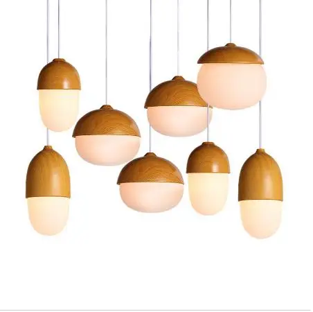 

Silver ball glass wood grain iron modern chandelier led pine cone chandelier nut chandelier acorn small mushroom glass lamp