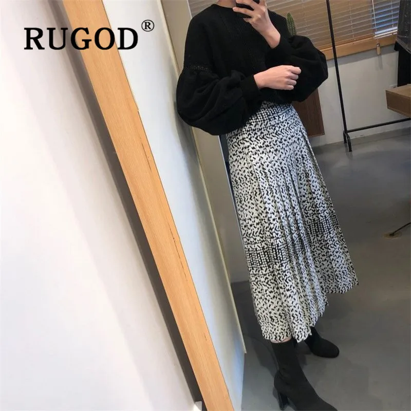 RUGOD, новинка, Женская плотная толстовка, корейский шик, элегантная винтажная кружевная толстовка с круглым вырезом и рукавами-фонариками, свободная рубашка
