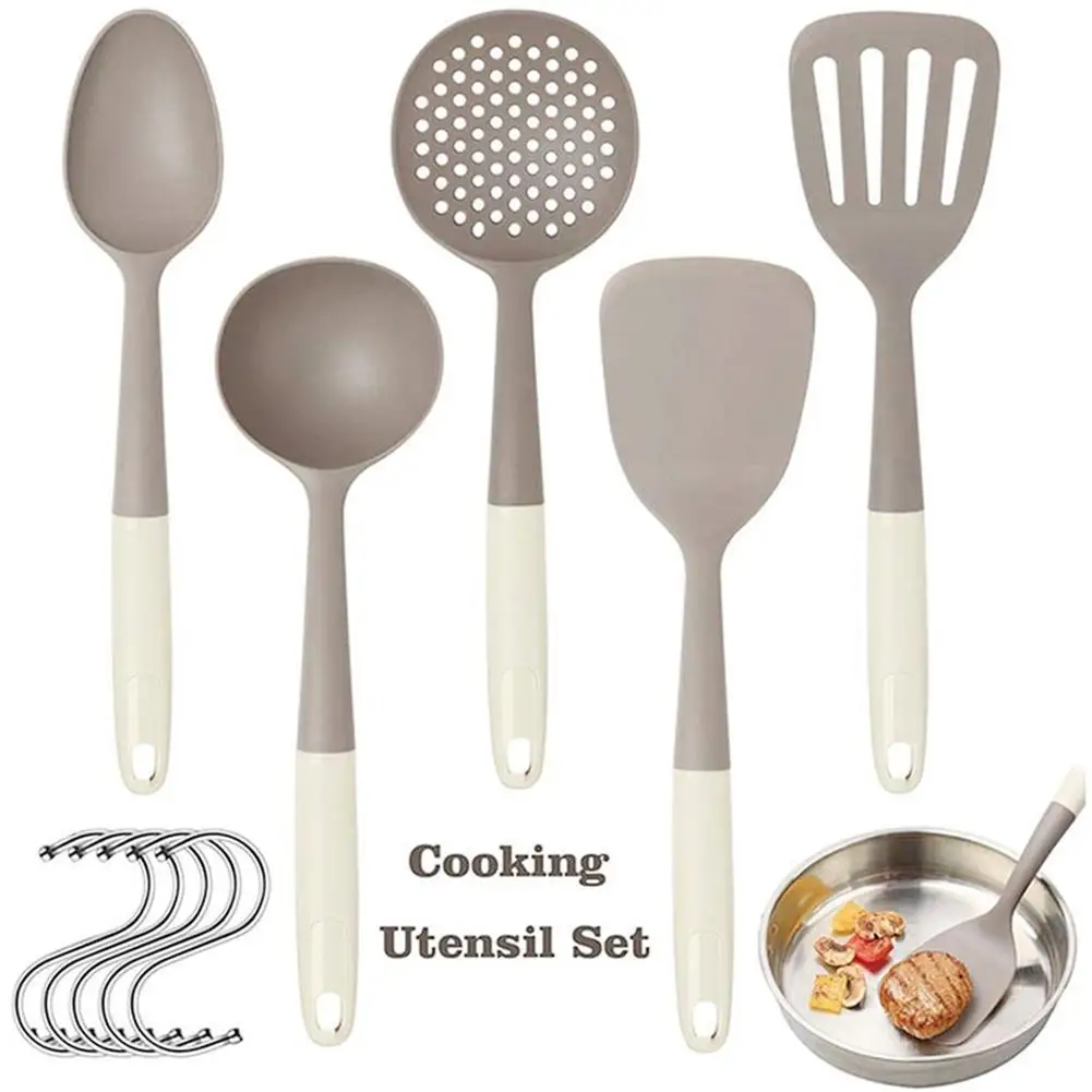 

10Pcs Non-Stick Silicone Kitchenware Set Cooking Spatula Kit Filter Cutlery For Kitchen Cookware Spoon Spoon Convenient Spa I7B2