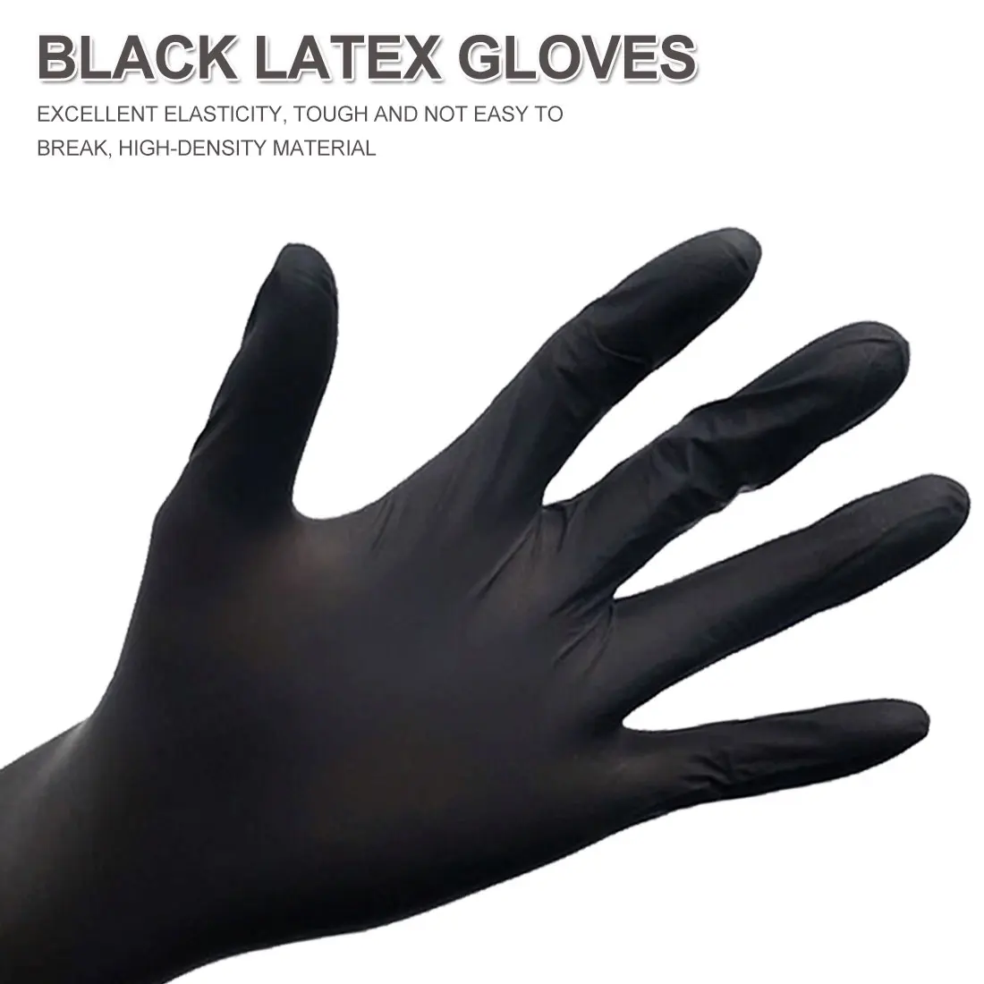 

50/100pcs Disposable Latex Gloves Black Non-Slip Acid and Alkali Laboratory Rubber Latex Gloves Household Cleaning Products