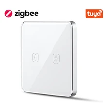 Tuya zigbee interruptor de bateria inteligente, sem fio, 1/2/3 grupos de interruptores sensíveis ao toque, adesivo, funciona com assistente doméstico de alta qualidade
