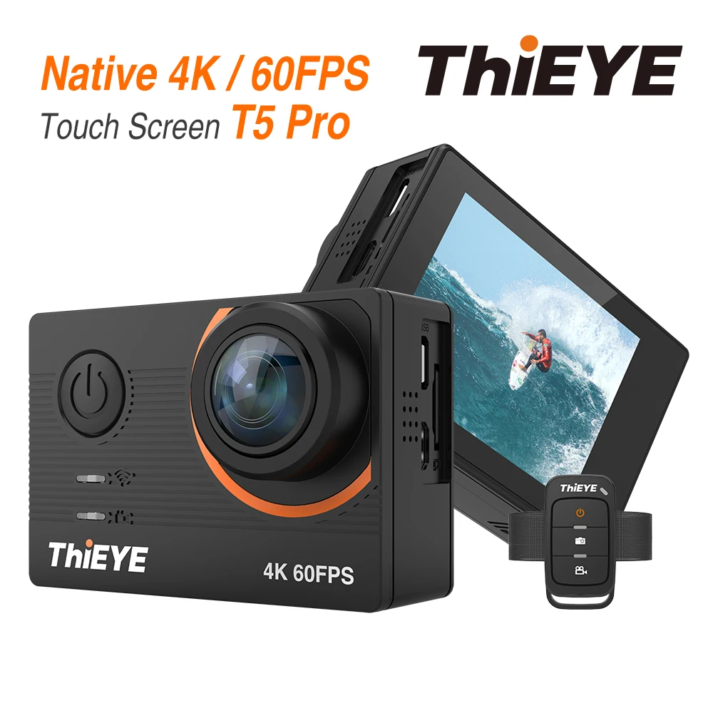 Hieye T5 Pro Real Ultra HD 4K 60fps сенсорный экран WiFi Экшн камера с дистанционным управлением 60