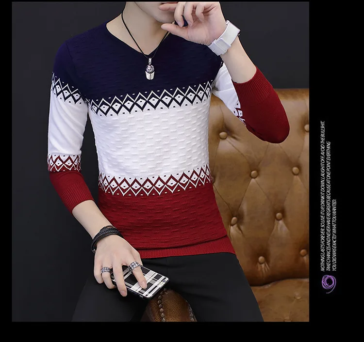nuevo suéter casual de marca de moda de otogno jersey de cuello redondo de corte delgado para hombre suéteres y pulóver XXL