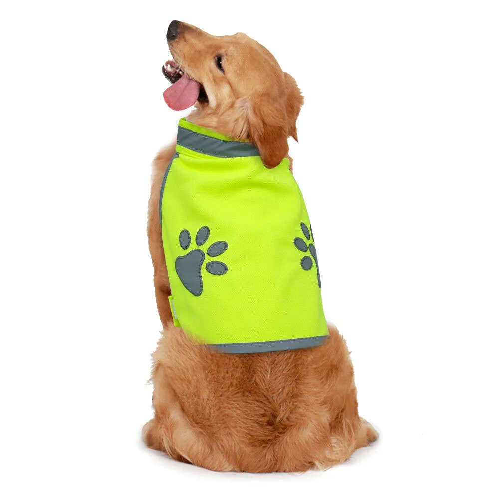 High Visibility Dog Safety Vest Clothes Puppy Reflective Breathable Jacket Coat 
