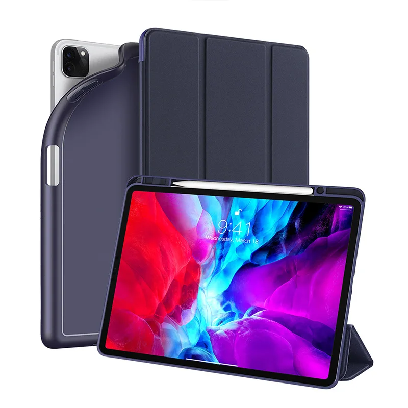 

Case for iPad Pro 11 12.9 2020 Case Multi-Fold PU Leather Smart Cover with Pencil Holder for iPad Pro 2020 2nd/4th Funda Capa