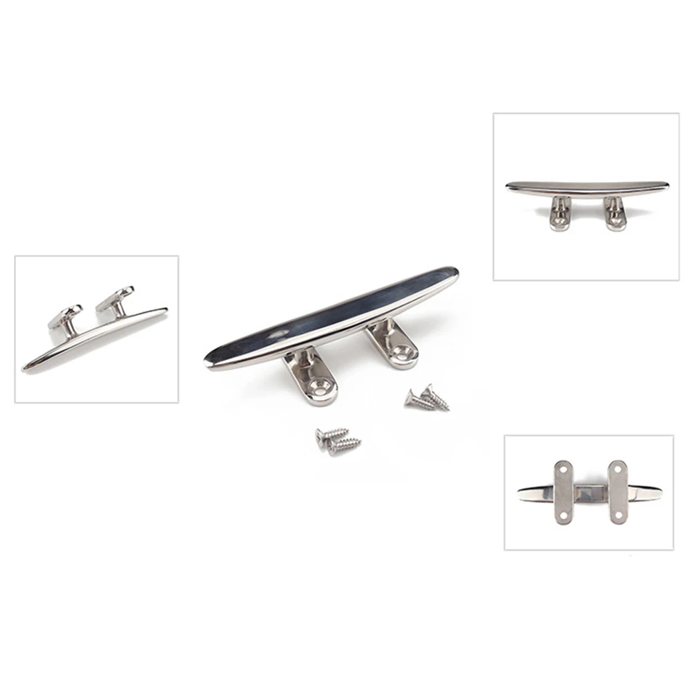 

High Quality 316 Stainless Steel Heavy Duty Boat Hollow Base Marine Boat Hollow Base Cleat Cleats for Marine Yacht Boat 5 Inch