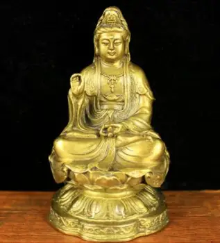 

free shipping Chinese Buddhism Fengshui Bronze Brass Kwan-yin Guan Yin Boddhisattva Statue
