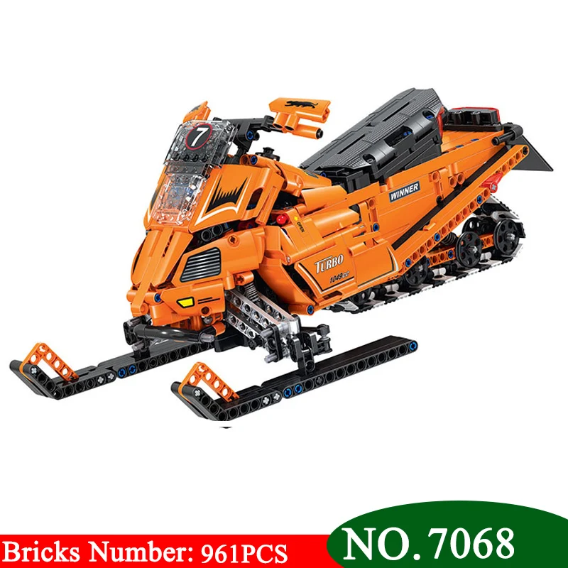 

Winner 961pcs Technic Turbo Snowmobile Moto Educational Assemble Building Blocks Brick for Children Christmas Gifts