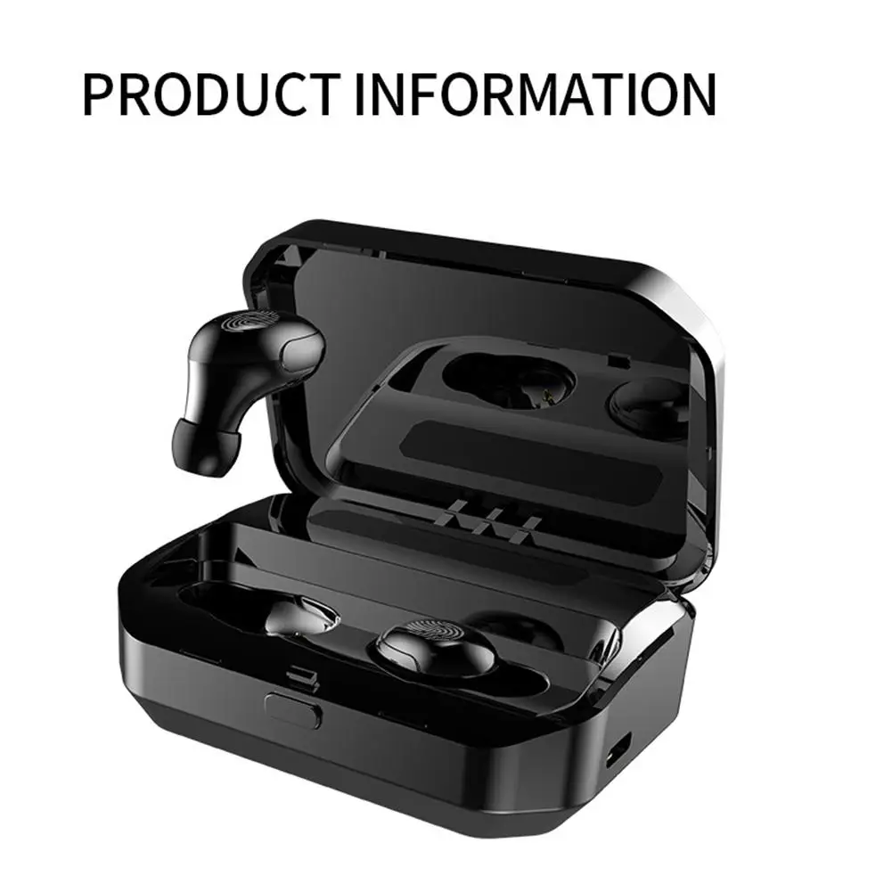 2019 New TWS Bluetooth Wireless Earphone 5 0 Stereo In Ear Earphones 9D Surround Stereo Headphones 2000mAh Charging Box