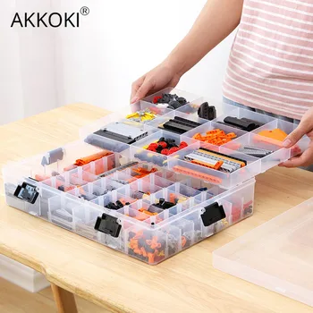 

Transparent Adjustable Plastic Storage Box for Building Blocks Lego Toys Component Organizer Adjust Pills Tool Storage Case
