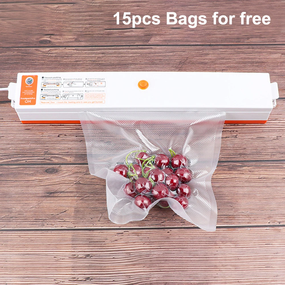 Бытовой пищевой вакуумный упаковщик упаковочная машина пленочный с 15 пакетами 220