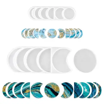 

2pcs Full Moon Phase Resin Molds Set with Crescent Silicone Epoxy Molds for DIY Resin Crafts Making Decoration