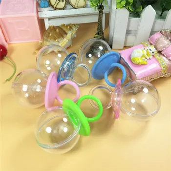 

30pcs Pacifier Plastic Box Clear Acrylic Plastic Candy Box Wedding Favors Baby Shower Baptism Decoration Birthday Party Gifts