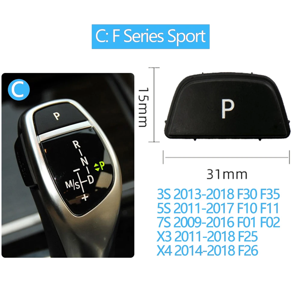 Car Gear Shift Lever Auto Parking P Button Cap Cover Replacement For For BMW 3 5 7 X3 X4 X5 X6 Series E90 F30 F10 F01 F25