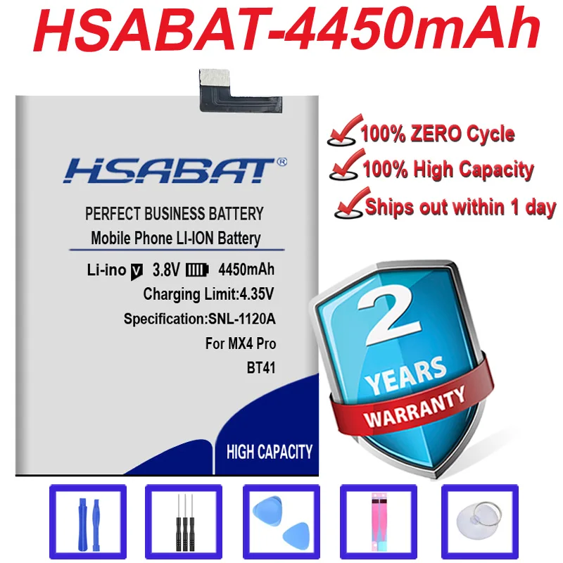 HSABAT 100% Высокое качество Замена батареи большой емкости 4450mAh батарея для Meizu MX4 Pro