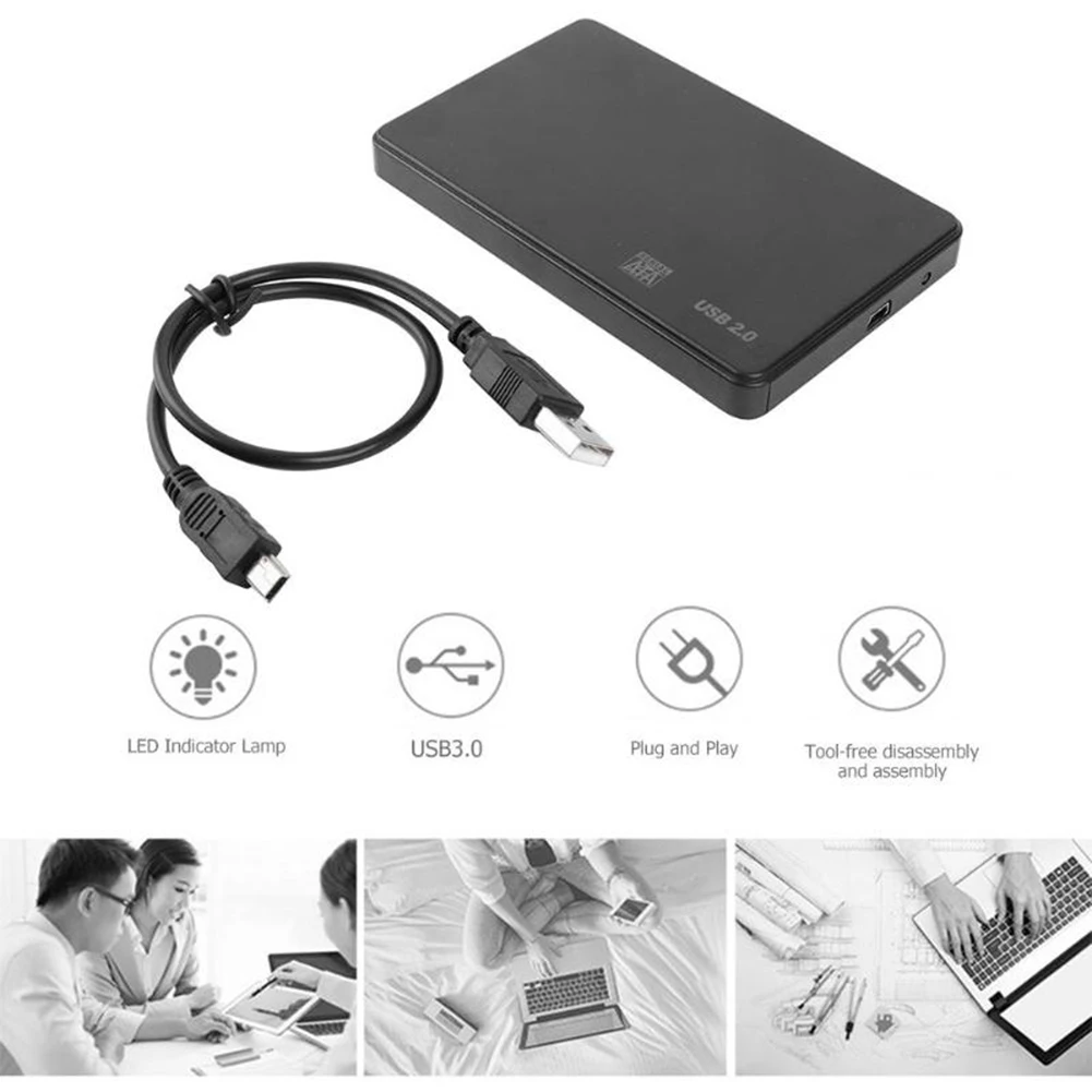 Чехол для жесткого диска 2," SATA для USB 2,0, адаптер для жесткого диска SSD, чехол для жесткого диска, USB 2,0 HD внешний корпус для жесткого диска