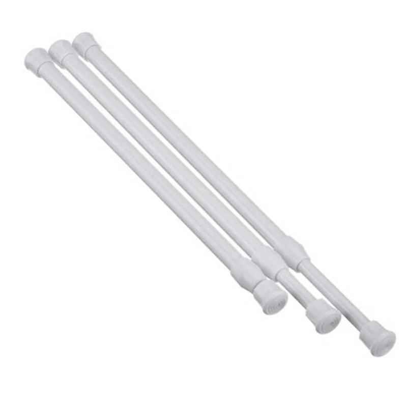 Curtain Rod 1pc Extendable Curtain Rail Pole Rod Telescopic Tension For Bathroom Wardrobe Door Shoe Cabinet Multi Purpose curtain rod