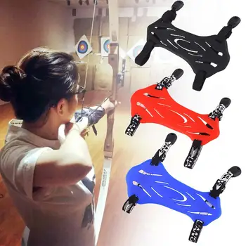 

Hunting Protector Armguards Silica Gel Archery Armguard Arm Guard W/2-Straps Safety Forearm Small Bow Traditional