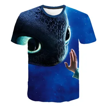 

3D Boys How To Train Your Dragon Print Girls Funny T-shirts Costume Children 2020 summer girls Kids Clothes Baby Tshirts street