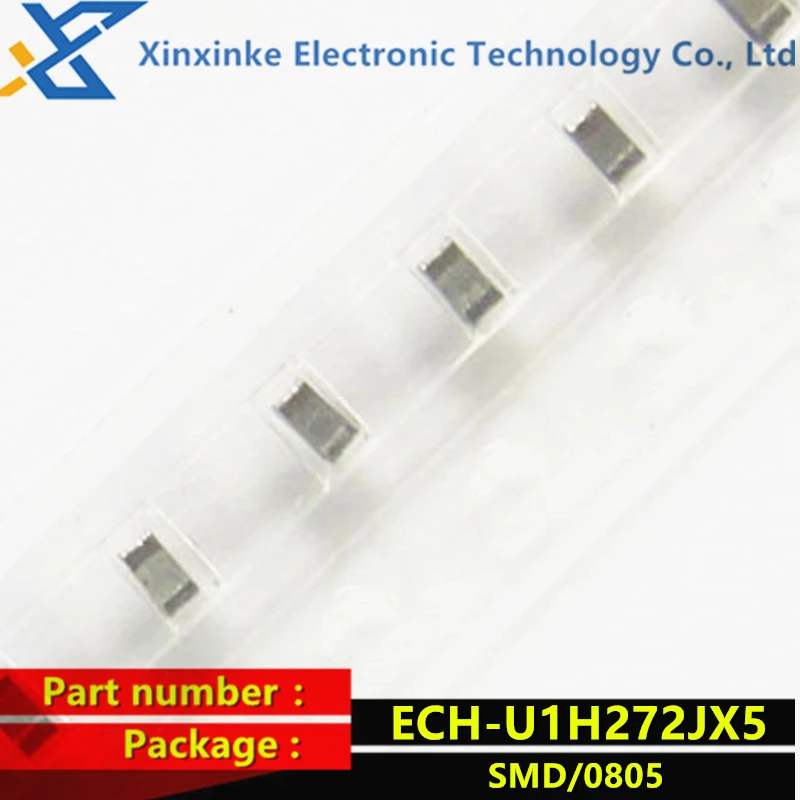 10PCS ECHU1H272JX5 Thin Film Capacitor 2700pF 50VDC 5% 2% PPS FILM 0805 2.7nF ECH-U1H272JX5 0.0027uF CBB Polyester Capacitor