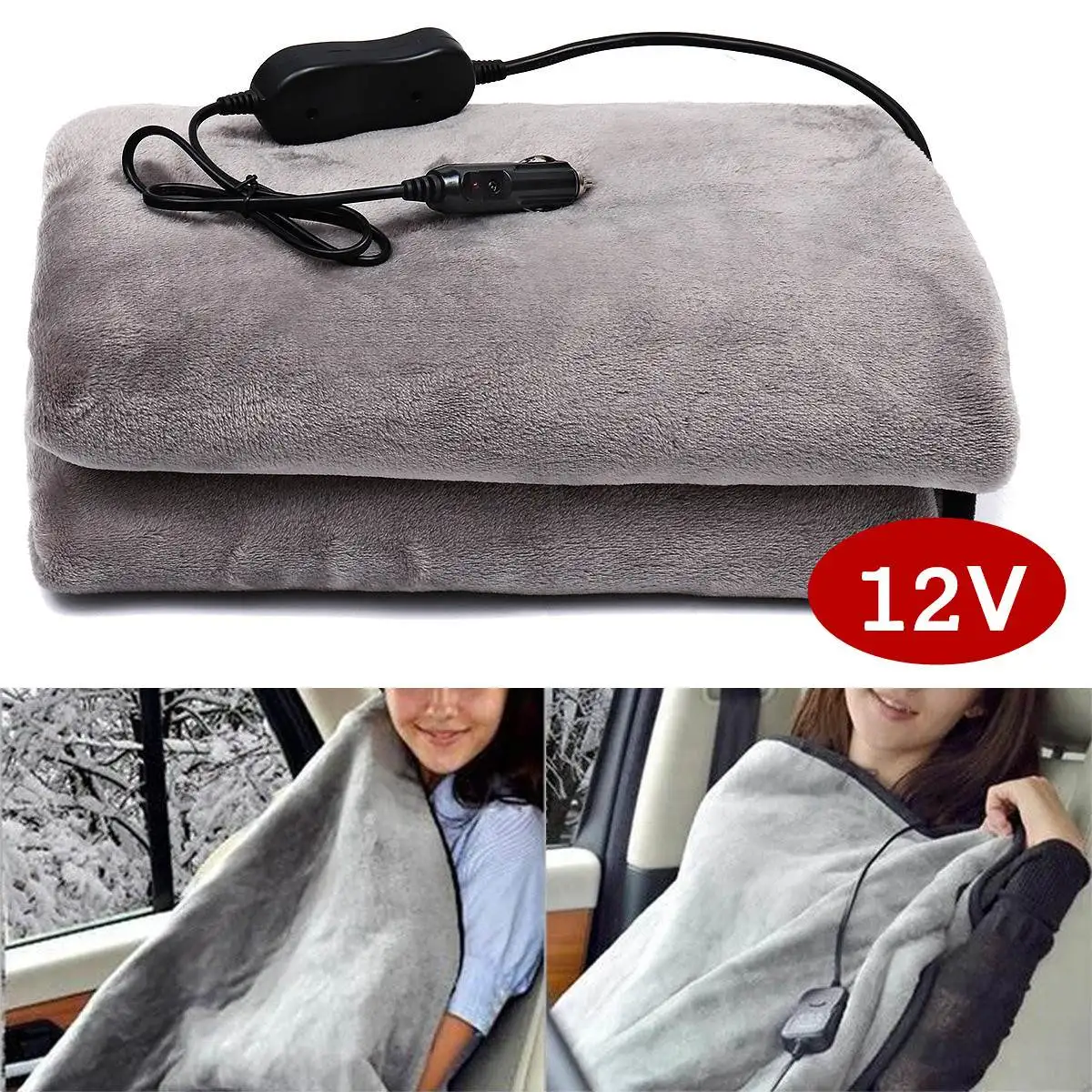 

12V Car Heating Blanket Winter Warm Cover Car Interior Accessories Automatic Heating Blanket Outdoor Travel Heater 150x110cm