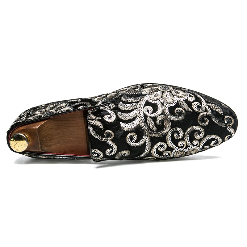 Men Dress Shoes Flats Loafers Men Business Formal Shoes Fashion Nightclub Party Shoe Designer Male Embroidery Casual Boat
