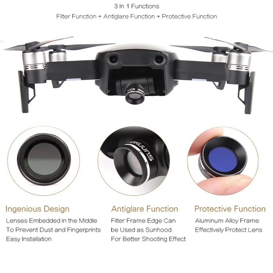 Комплект фильтров для объектива DJI Mavic Air Drone 4K камеры MCUV CPL ND защита от солнца