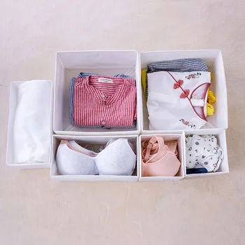 

Drawer Underwear Organiser Storage Box Closet Dresser Drawers Divider Organizer Fabric Cloth Basket for Sock Bras Baby Clothes