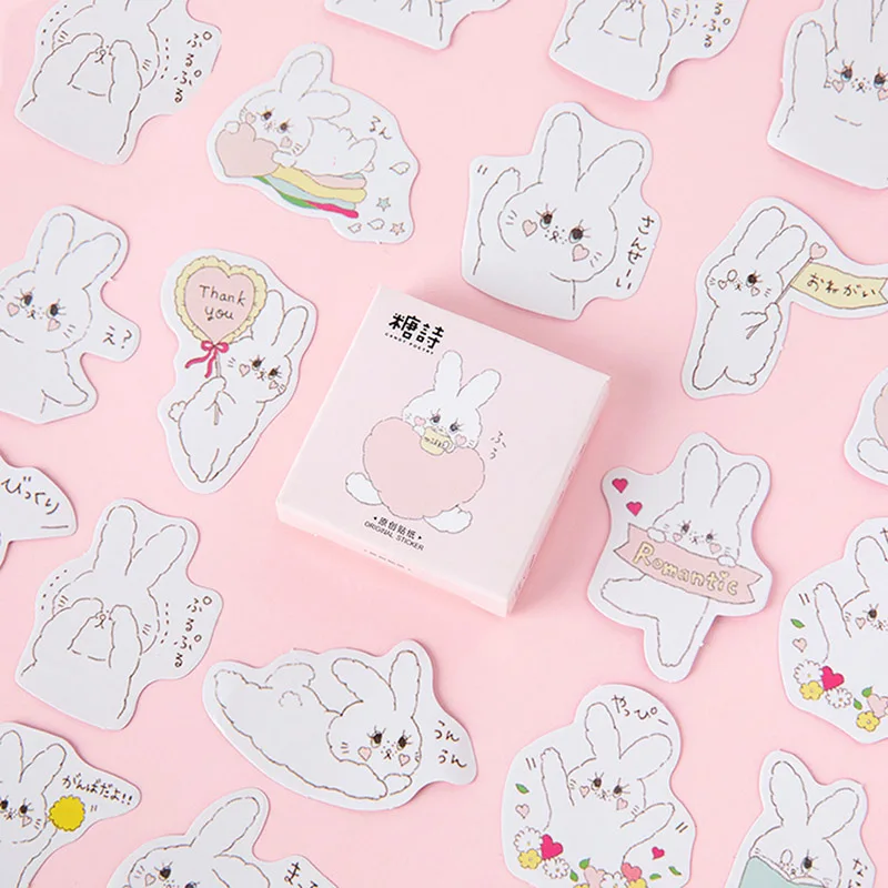 45 шт. Милая наклейка в форме кролика Kawaii адгезивные наклейки Дети для дневника