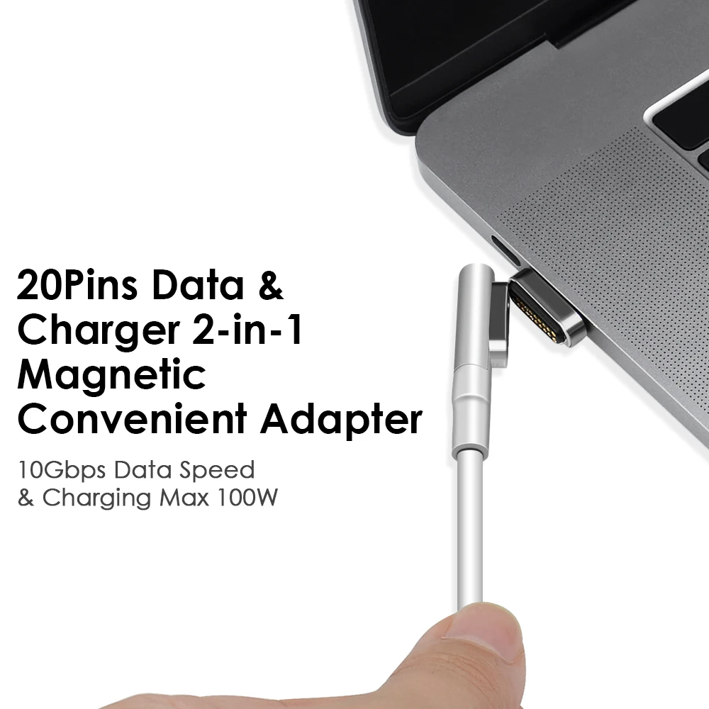 2 в 1 100 Вт Магнитный адаптер usb type C с кабелем для Macbook Pro 20 pin usb type C разъем зарядного устройства для Pixelbook/Matebook