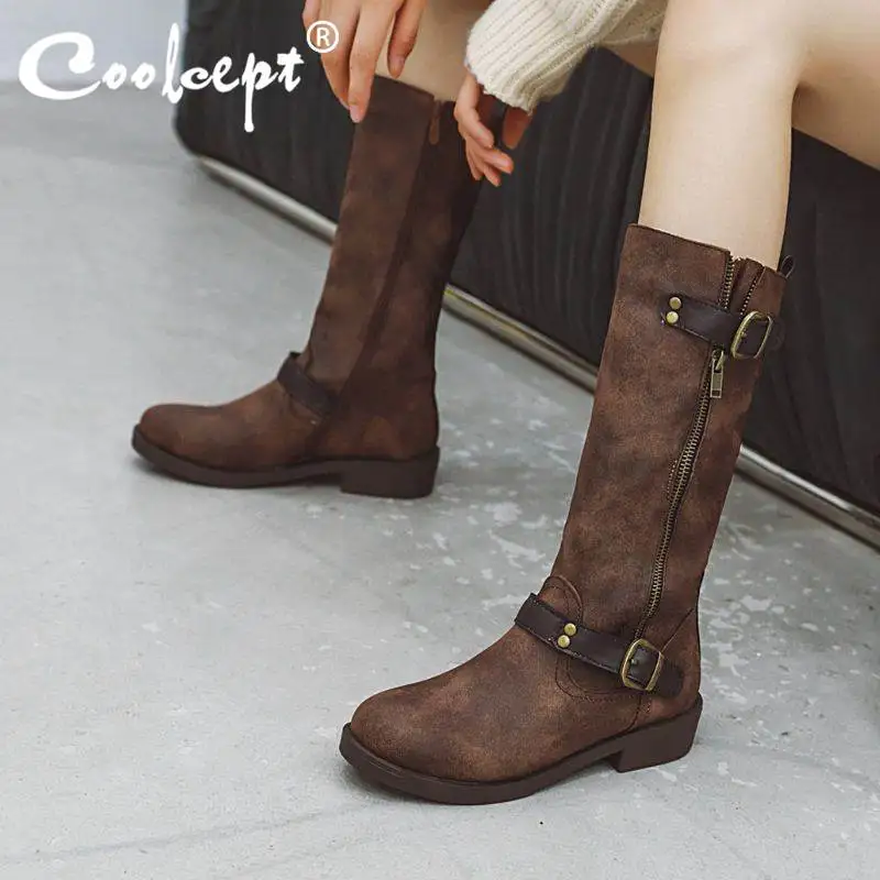 Женские рыцарские ботинки Coolcept из искусственной кожи женские классические