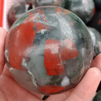 

DHXYZB 65-75mm Natural Blood stone sphere crystal Quartz Globe Ball Rock Mineral Chakra Reiki Healing Home decoration Craft